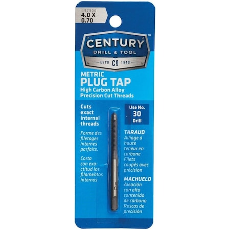 Century Drill & Tool Century Drill & Tool 4.0x0.70 Carbon Steel Metric Tap 97306